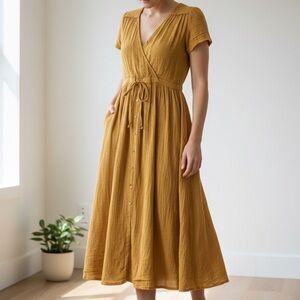 Christy Dawn Mustard Midi Dress